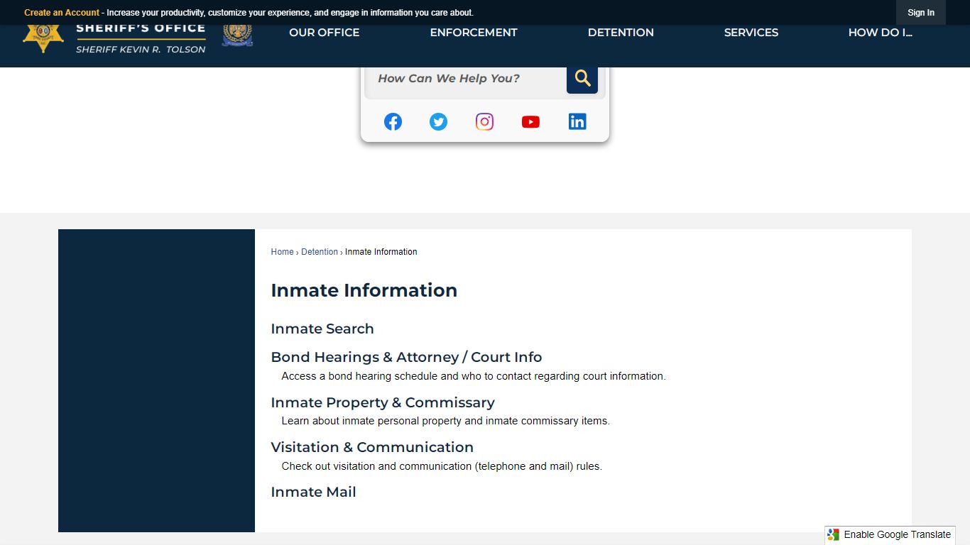 Inmate Information | York County Sheriffs, SC